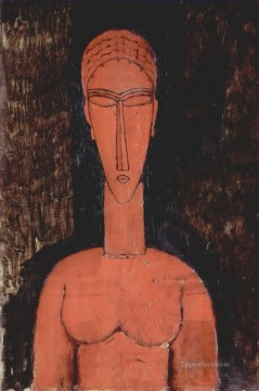 アメデオ・モディリアーニ Painting - 赤い胸像 1913年 アメデオ・モディリアーニ